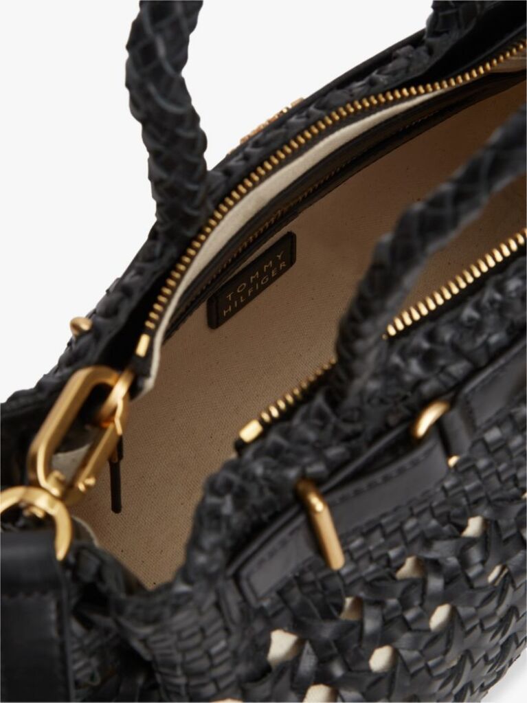 Negru The American Icon Geanta Tote Din Piele Impletita  Femei