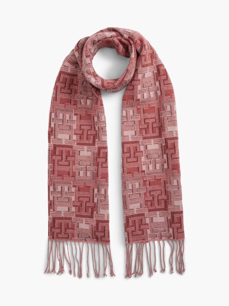 Pink TH Monogram Pure Wool Scarf  Women