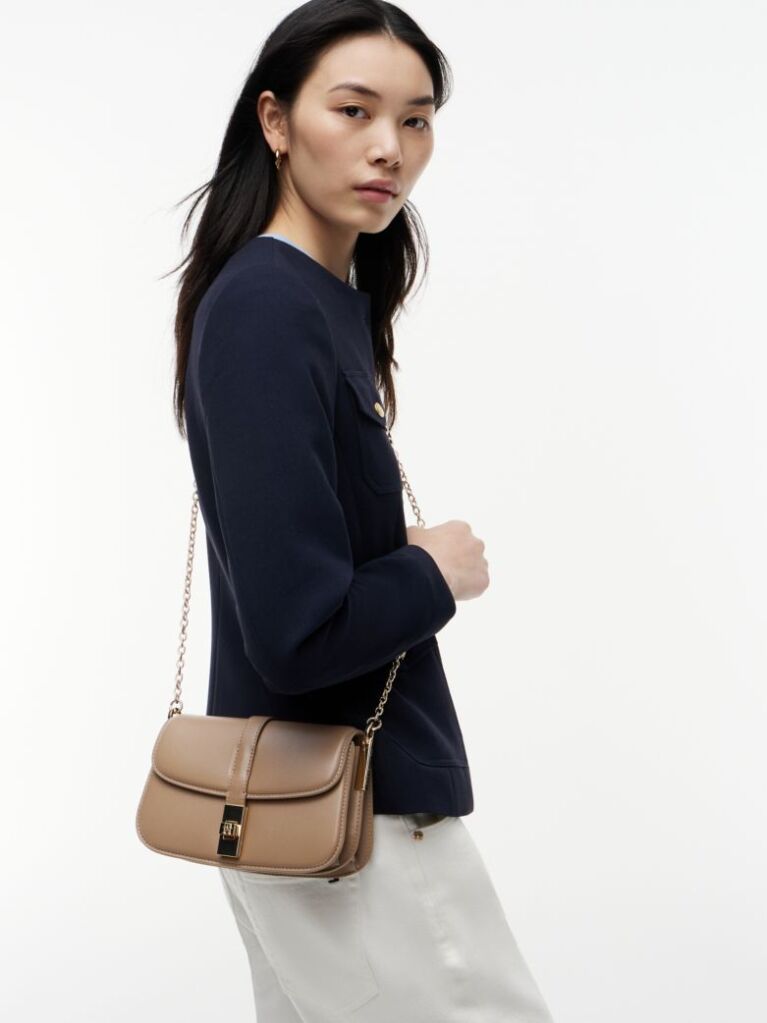 Brown Heritage TH Monogram Chain Crossbody Bag  Women