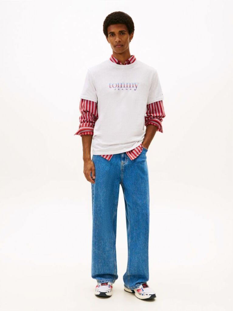 Gri T-Shirt Din Jerseu Cu Croiala Slim Si Logo  Barbati