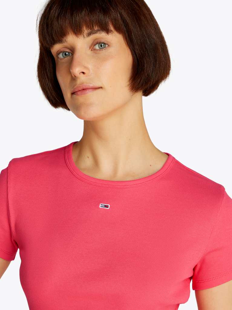 Roz Tricou Slim Essential  Femei