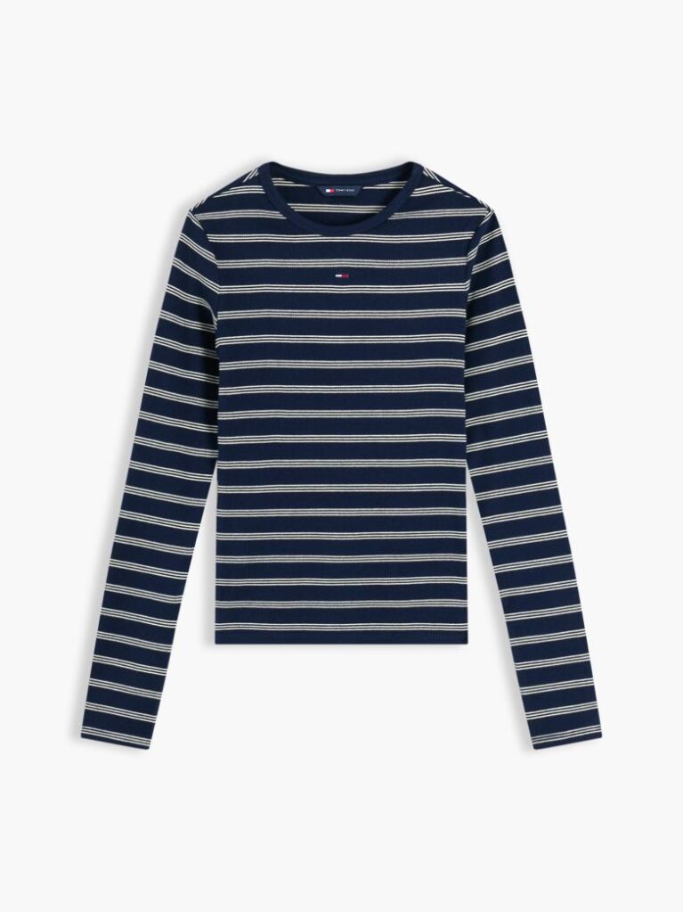 Multi Tricou Slim Cu Maneca Lunga Si Guler Riplat  Femei