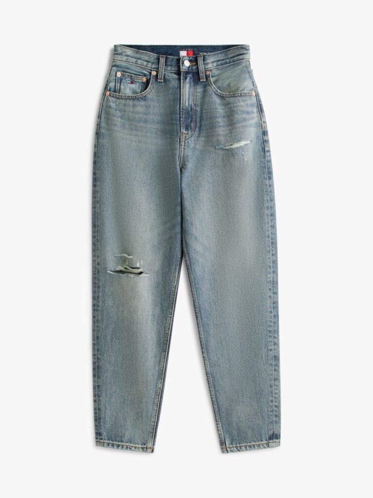 Denim Blugi Mom Jeans Cu Talie Foarte Inalta Si Picior Tapered  Femei