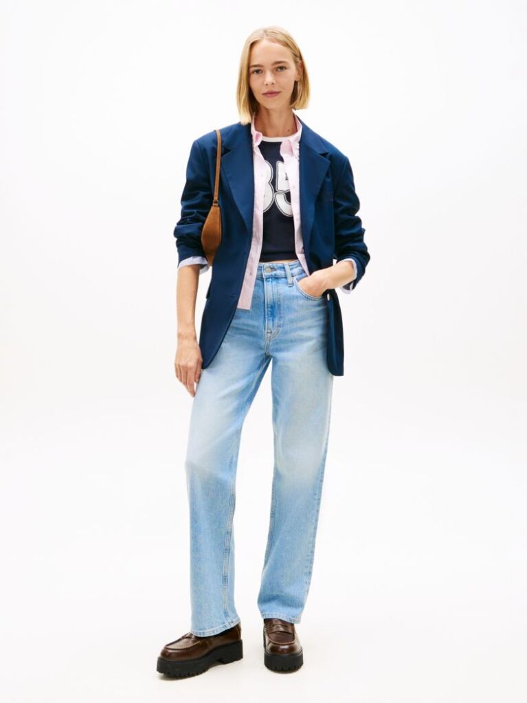 Denim Blugi Inalti Cu Croiala Straight Si Slim  Femei