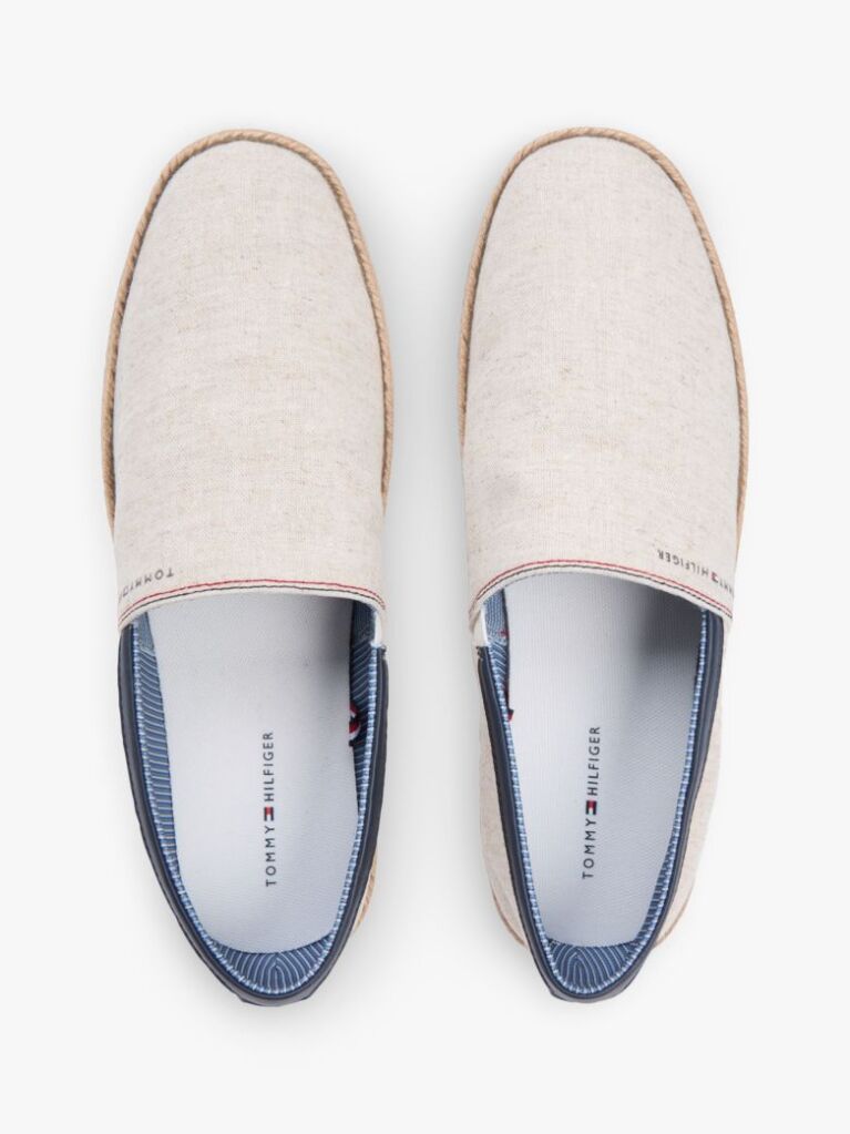 Alb Espadrile Din In Chambray  Barbati