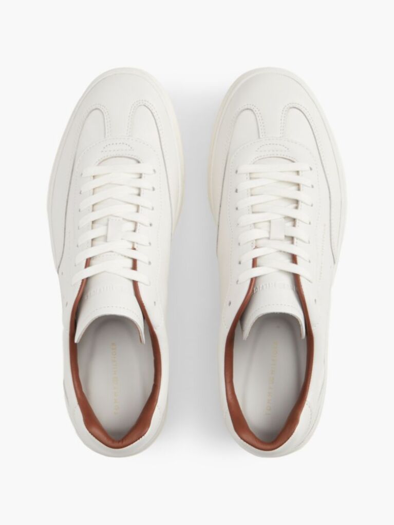 Beige New York Label Luxe Leather Trainers  Men