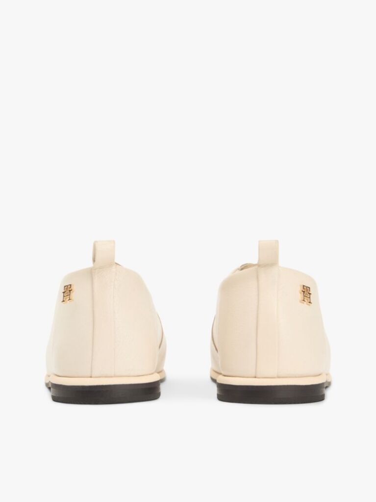 Bej Pantofi Oxford Din Piele Cu Monograma TH  Femei