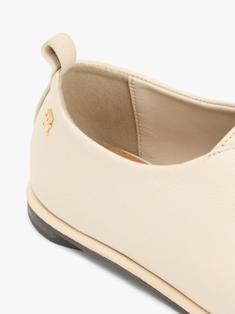 Bej Pantofi Oxford Din Piele Cu Monograma TH  Femei