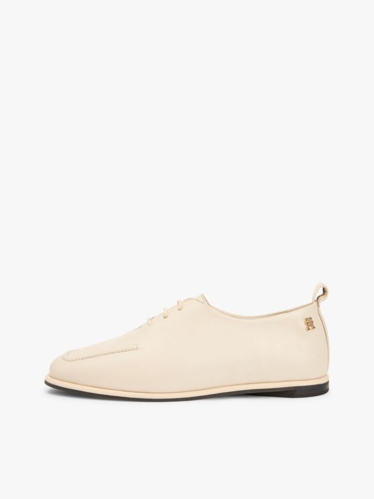 Bej Pantofi Oxford Din Piele Cu Monograma TH  Femei