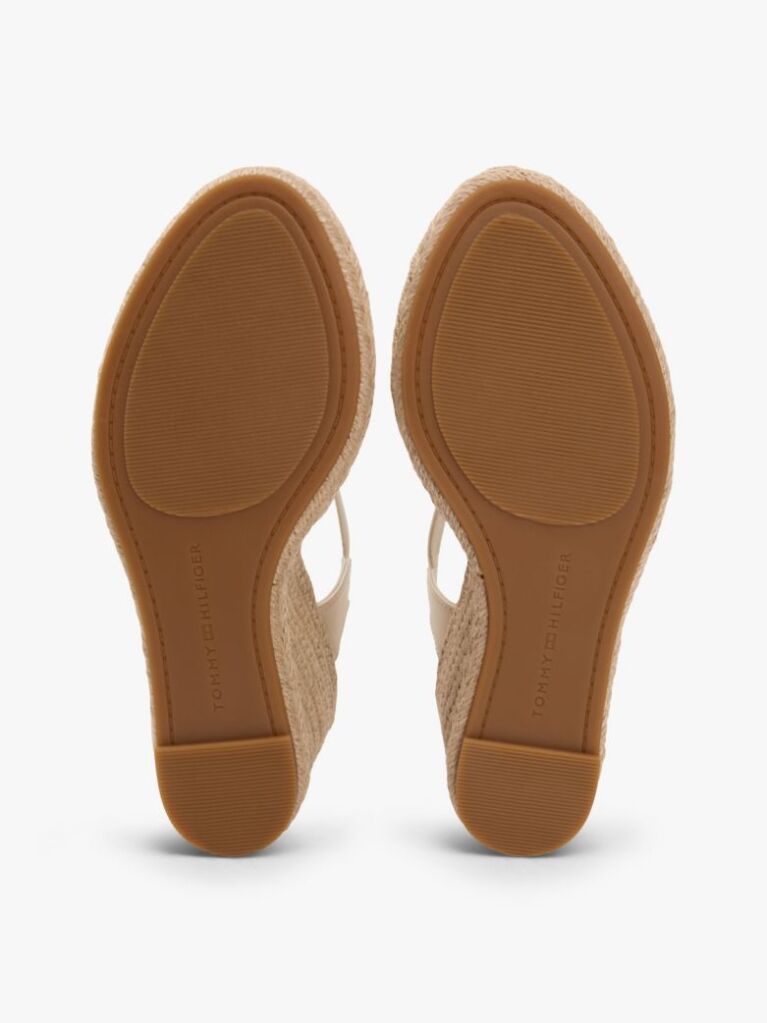 Bej Satin Espadrile Cu Talpa Inalta Si Monogram TH  Femei