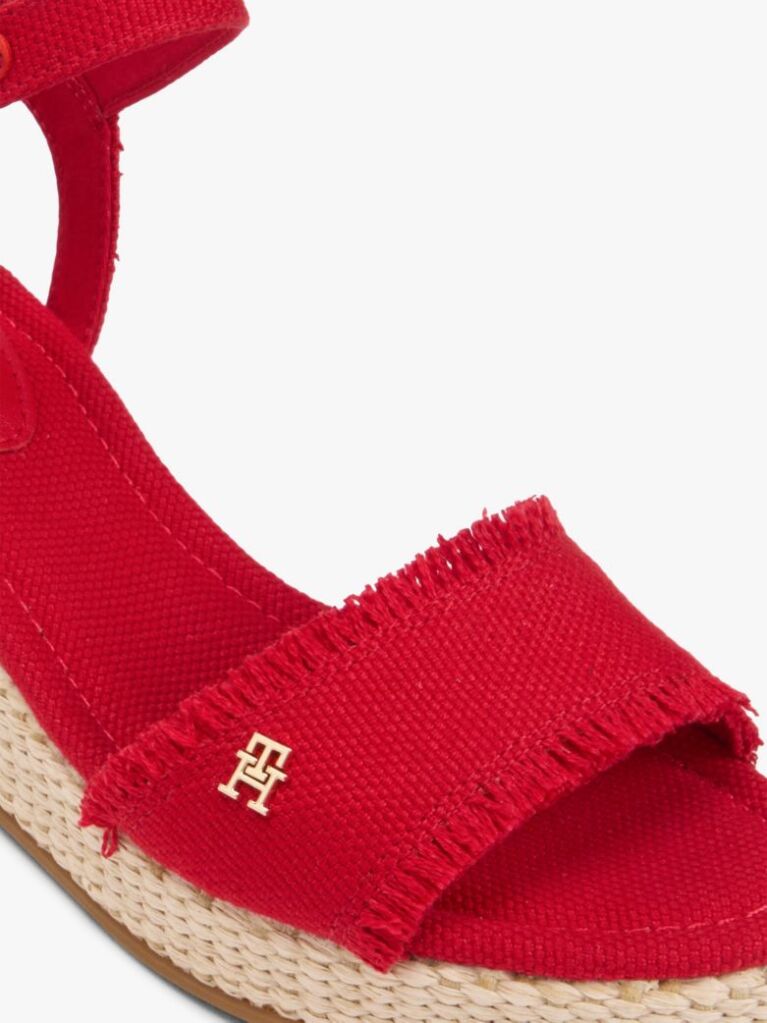Rosu Espadrile Cu Talpa Inalta Si Monograma TH  Femei