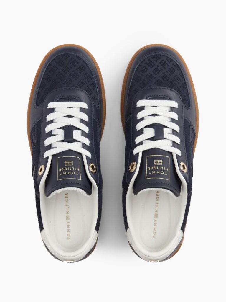 Blue Adidasi Din Piele Cu Monograma TH  Femei