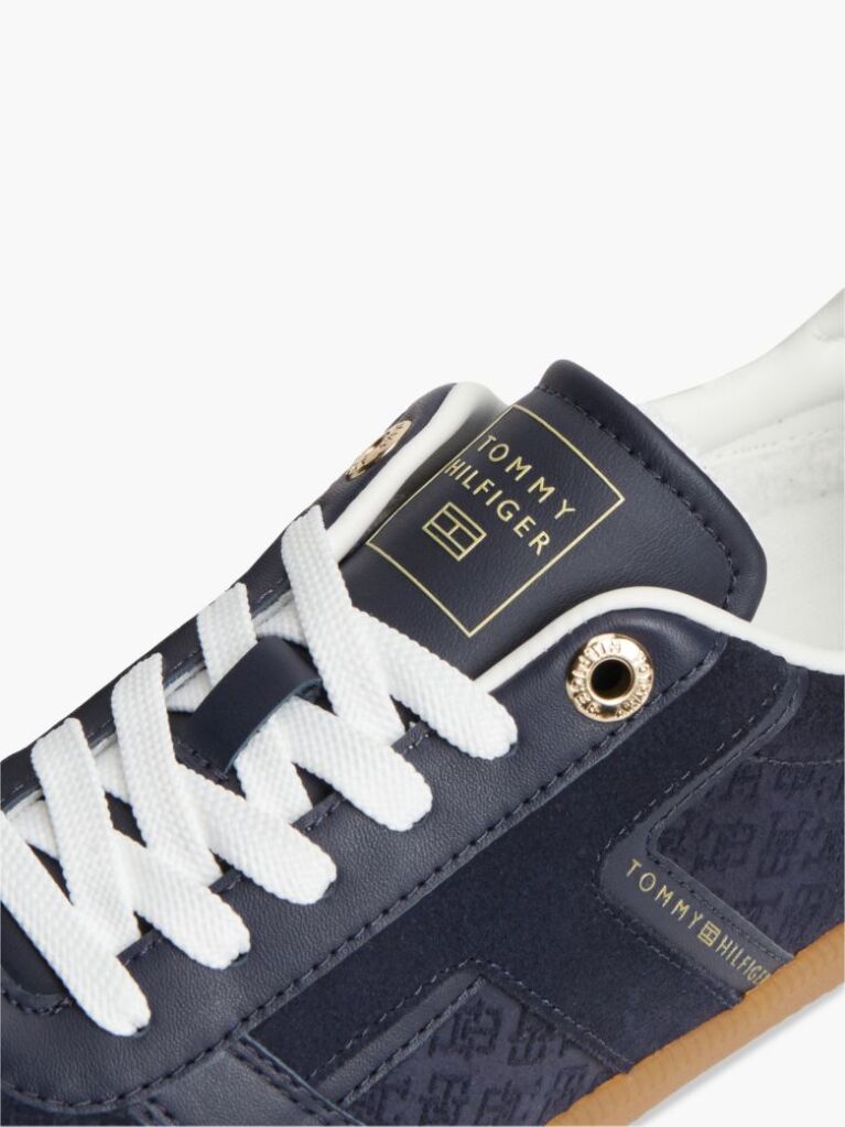 Blue Adidasi Din Piele Cu Monograma TH  Femei