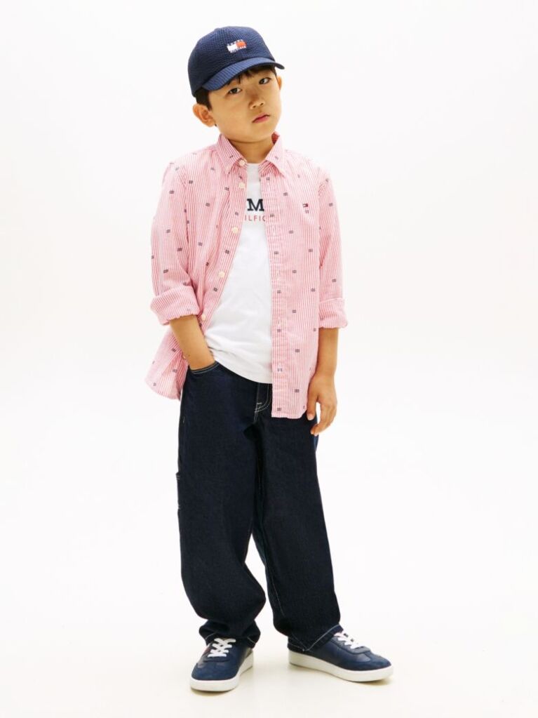 Multi Camasa Cu Imprimeu In Dungi Si Croiala Regular  Baieti