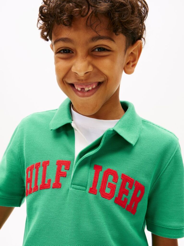 Verde Tricou Polo Cu Croiaa Regular Si Textura  Baieti