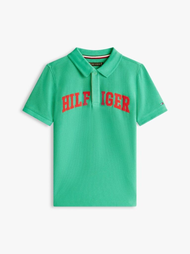 Verde Tricou Polo Cu Croiaa Regular Si Textura  Baieti