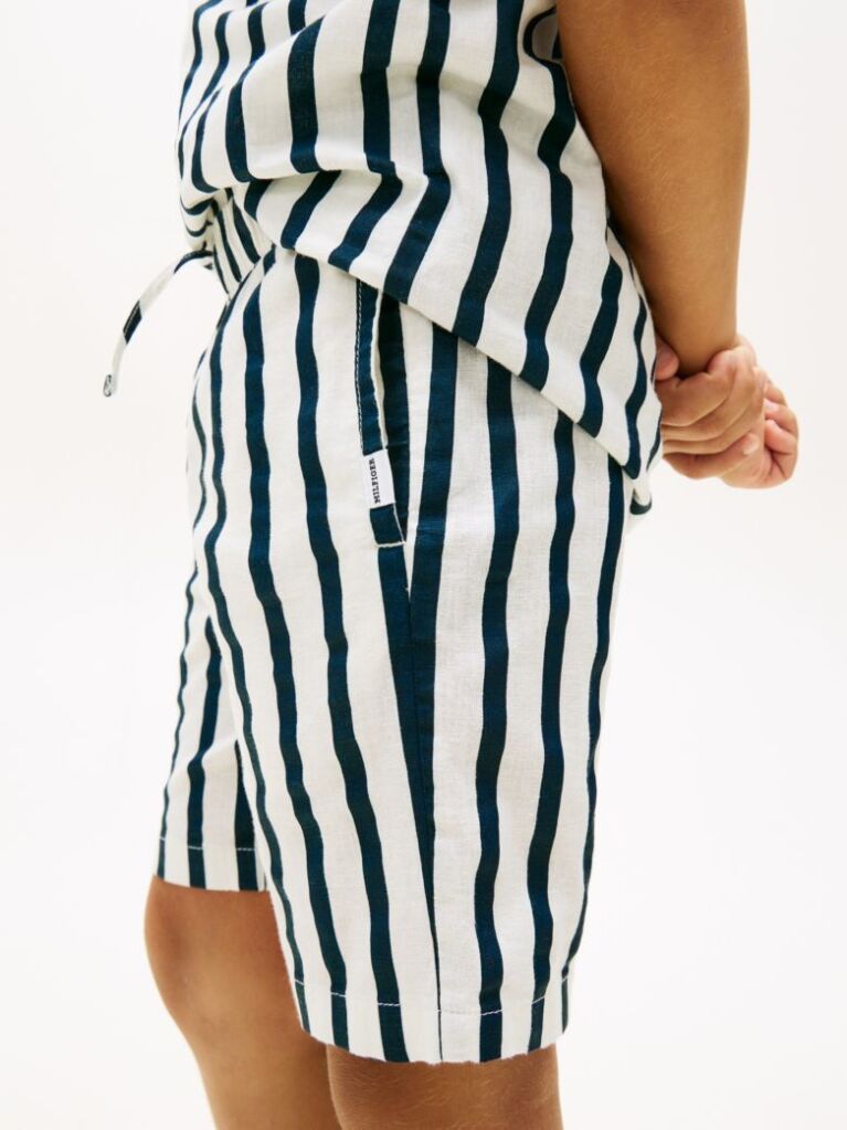 Multi Pantaloni Scurti Relaxed Din Amestec De In Cu Dungi  Baieti