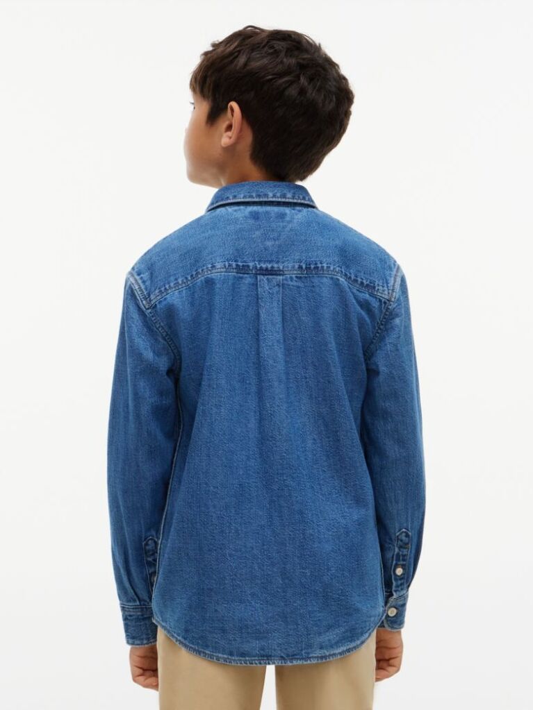 Denim Regular Fit Faded Logo Denim Shirt  Boys