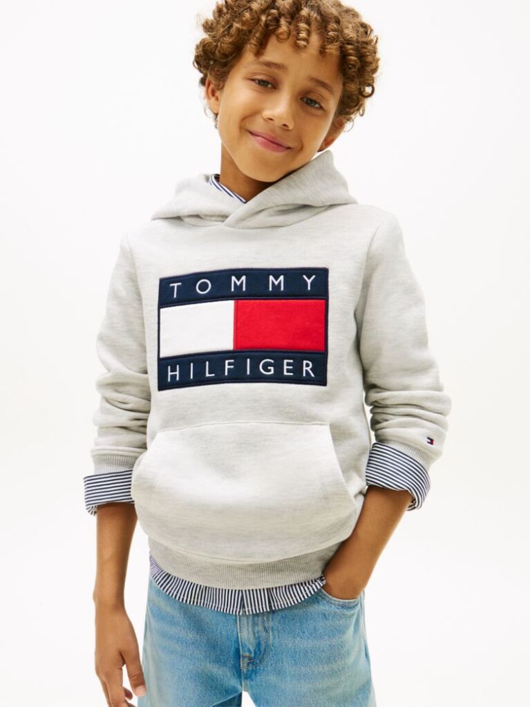 Gri Hanorac Din Terry Heritage Cu Steag  Copii unisex
