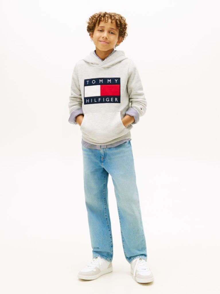 Gri Hanorac Din Terry Heritage Cu Steag  Copii unisex