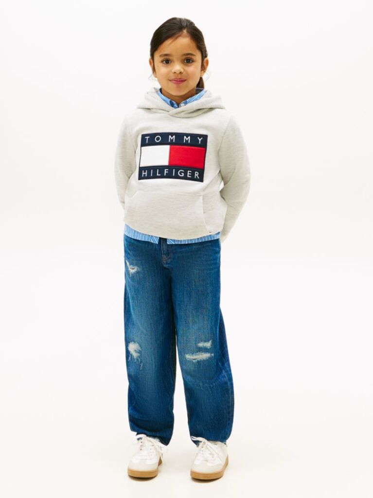 Gri Hanorac Din Terry Heritage Cu Steag  Copii unisex