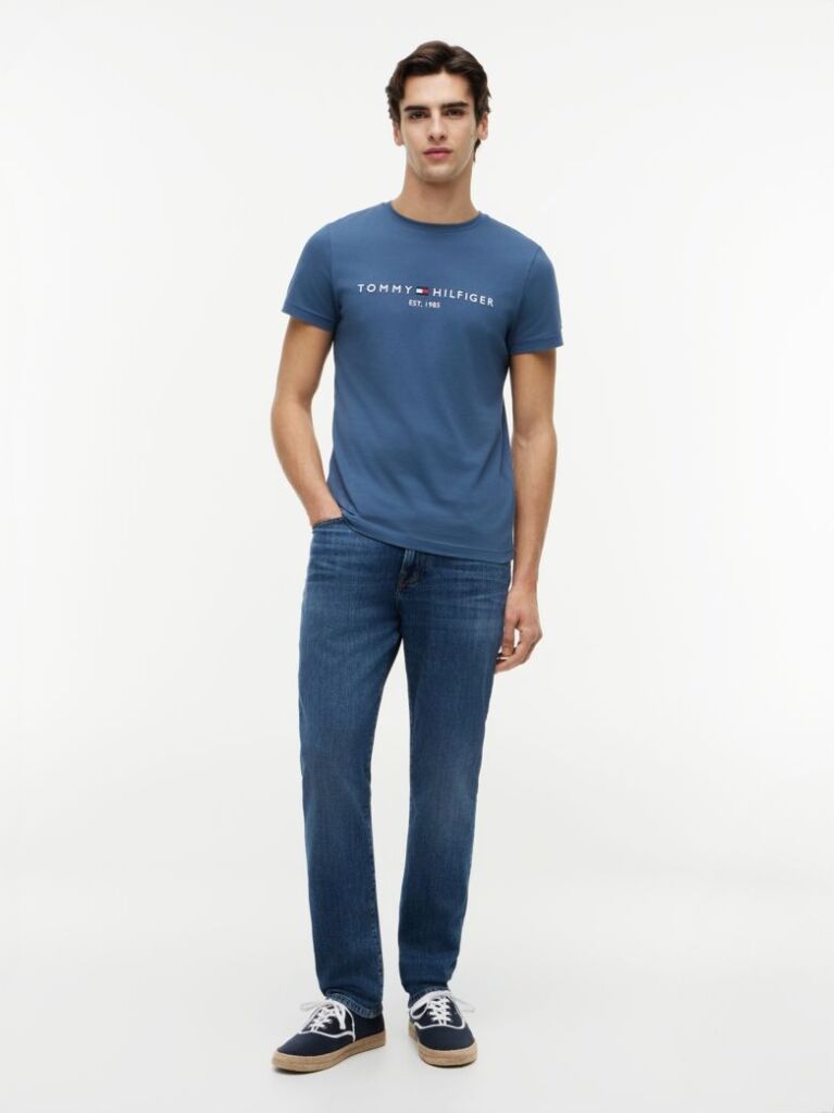 Blue Tricou Slim Fit Cu Logo  Barbati