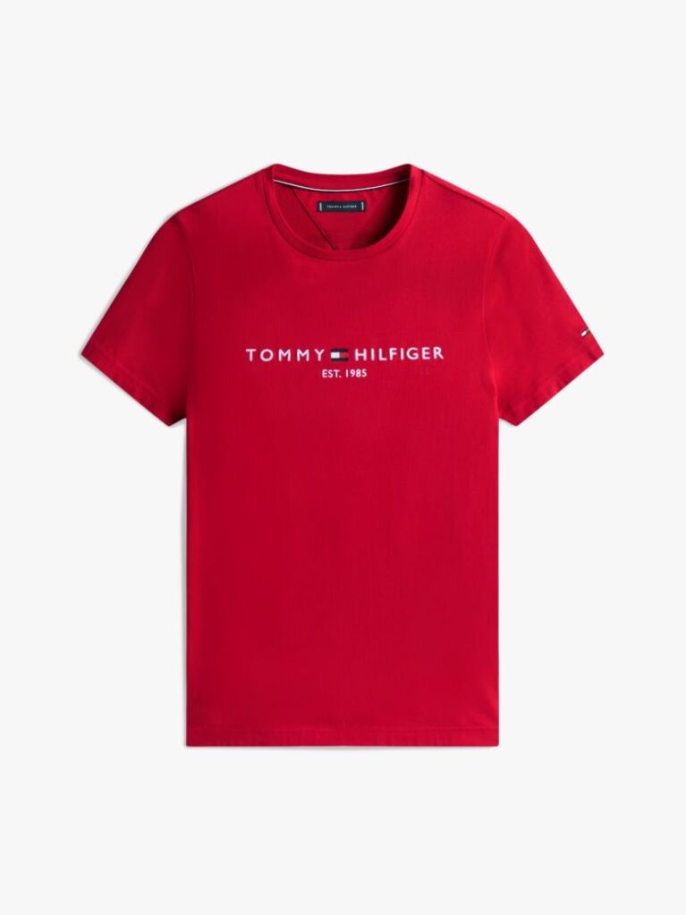 Rosu Tricou Slim Fit Cu Logo  Barbati