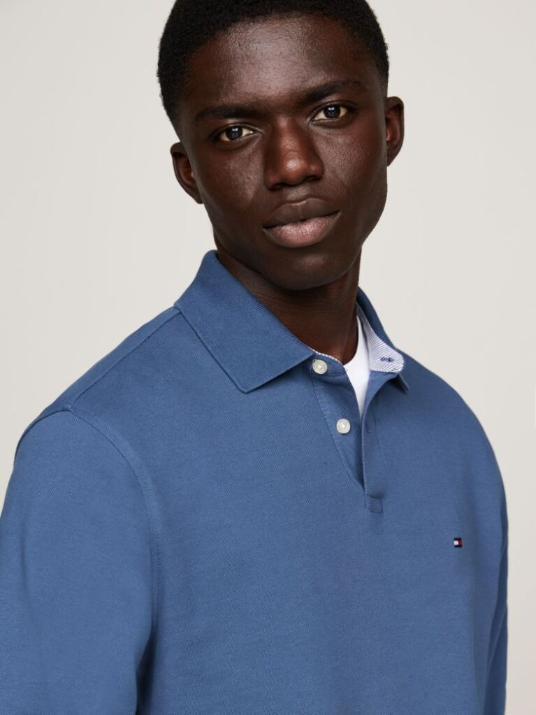 Blue Tricou Polo Cu Maneca Lunga 1985 Collection Regular Fit  Barbati