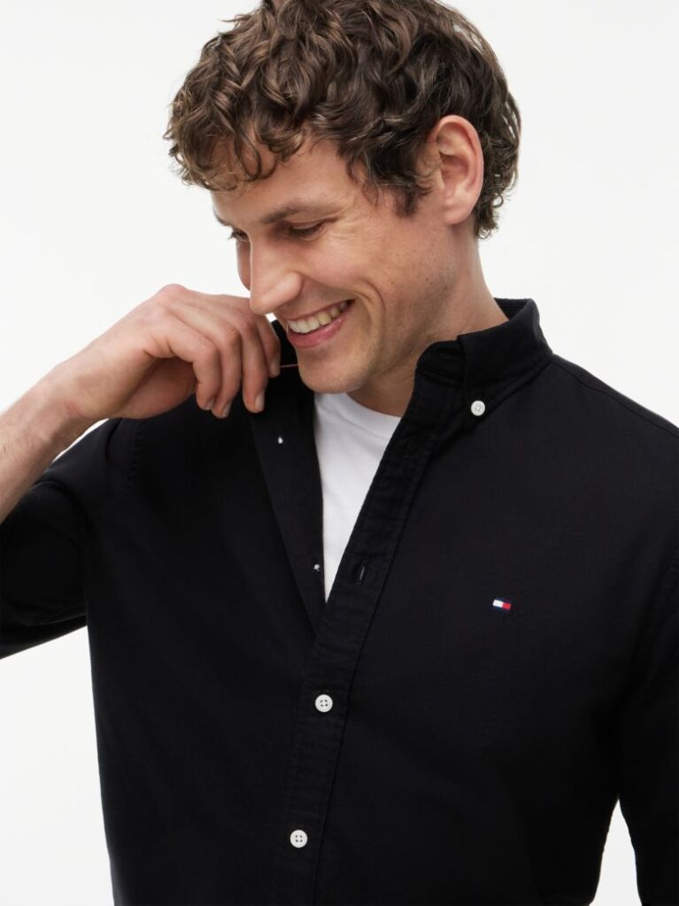 Negru Camasa Oxford Regular Fit Heritage  Barbati