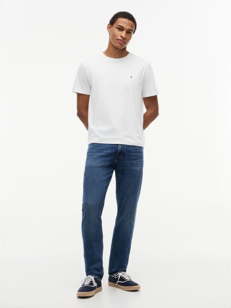 Alb Tricou Din Tricotaj Interlock  Barbati