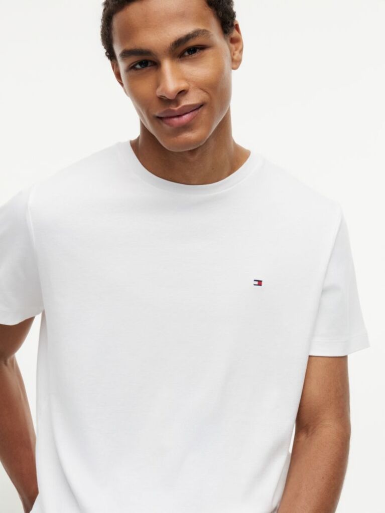 Alb Tricou Din Tricotaj Interlock  Barbati