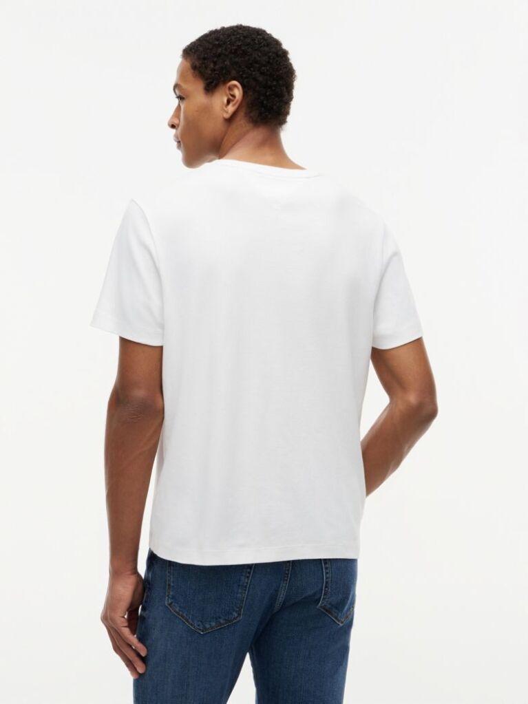 Alb Tricou Din Tricotaj Interlock  Barbati