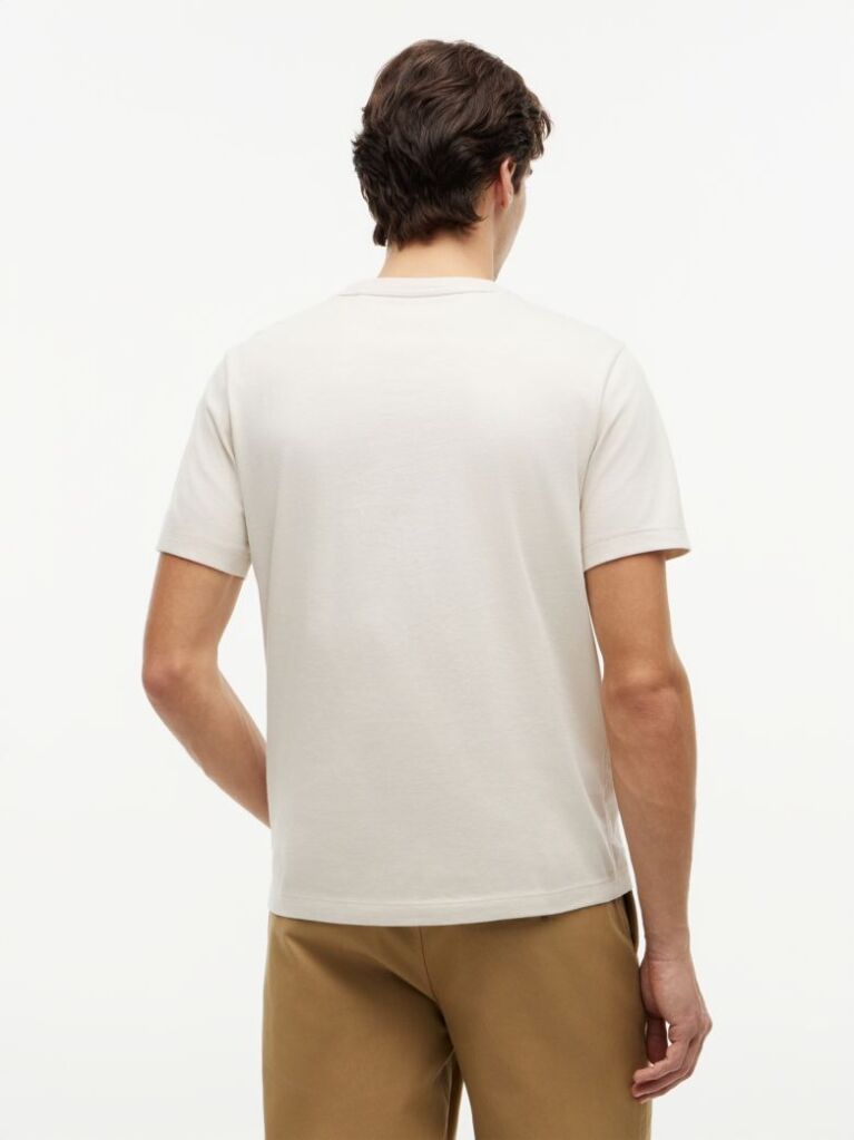Bej Tricou Cu Broderie Steag  Barbati