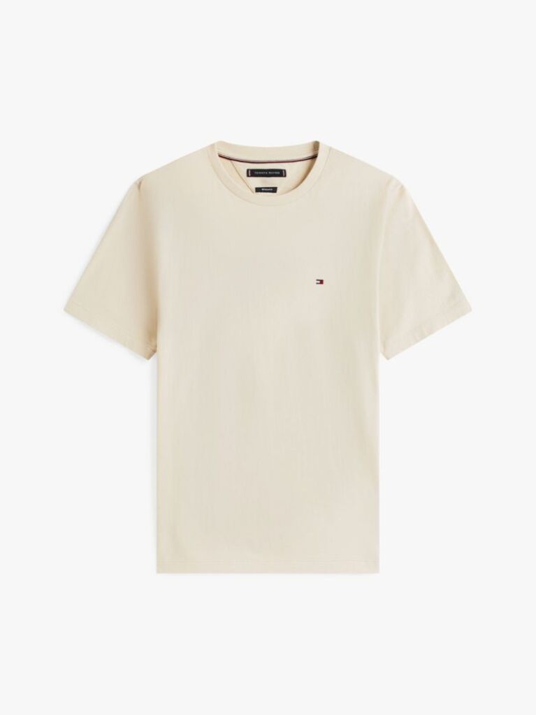Bej Tricou Cu Broderie Steag  Barbati