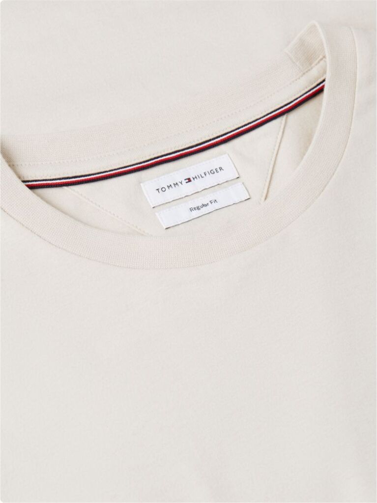 Bej Tricou Cu Broderie Steag  Barbati