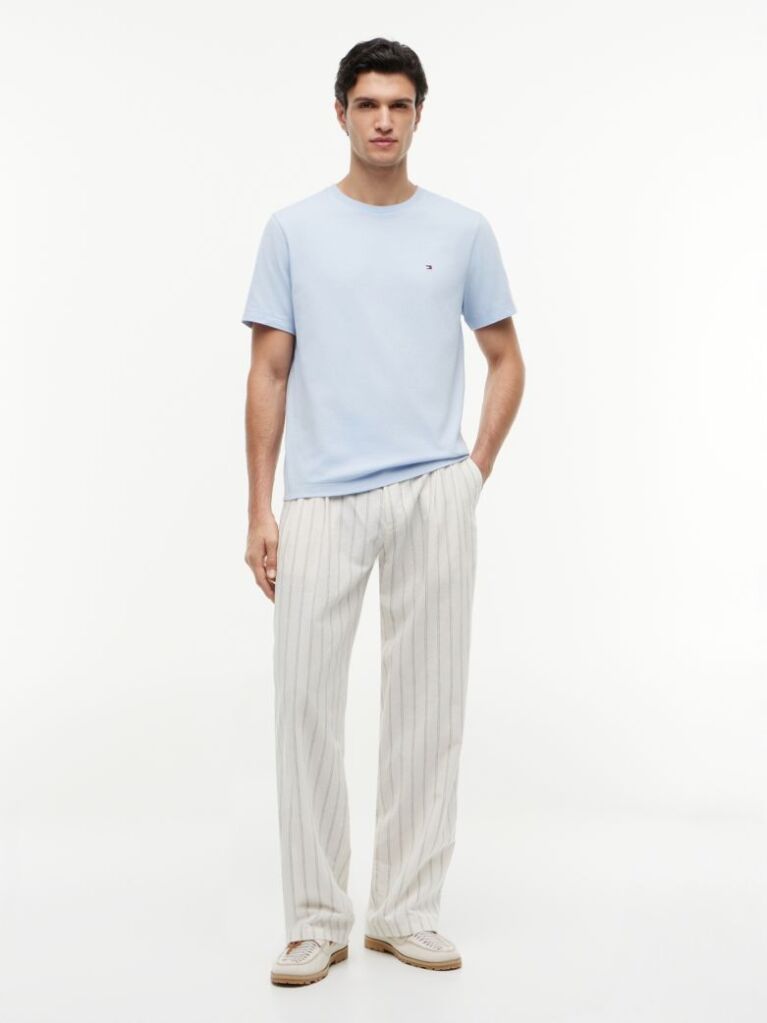 Blue Flag Embroidery T-Shirt  Men