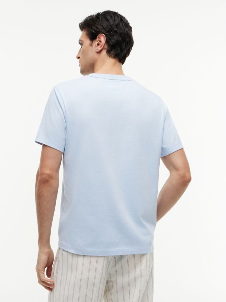 Blue Flag Embroidery T-Shirt  Men