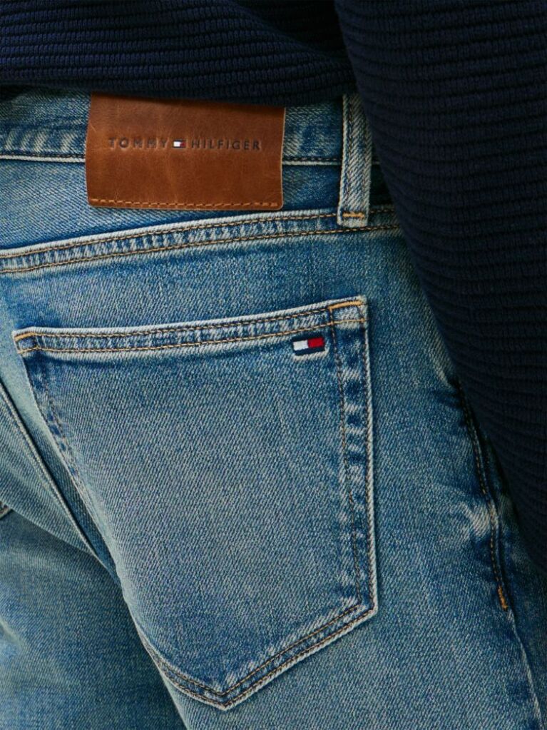 Blue Blugi Decolorati Denton Cu Croiala Dreapta Si Picior Straight  Barbati