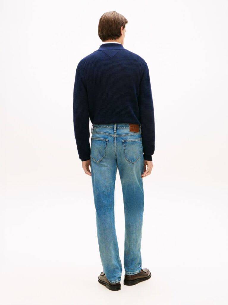 Blue Blugi Decolorati Denton Cu Croiala Dreapta Si Picior Straight  Barbati