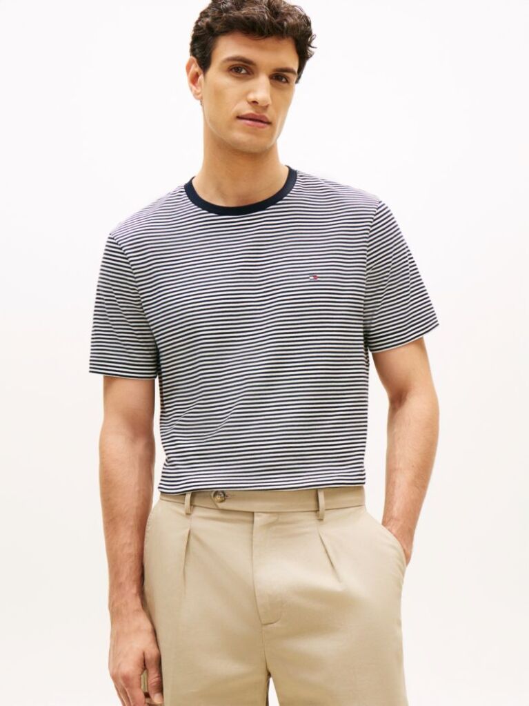 Multi Tricou Cu Guler Rotund Regular Si Dungi  Barbati