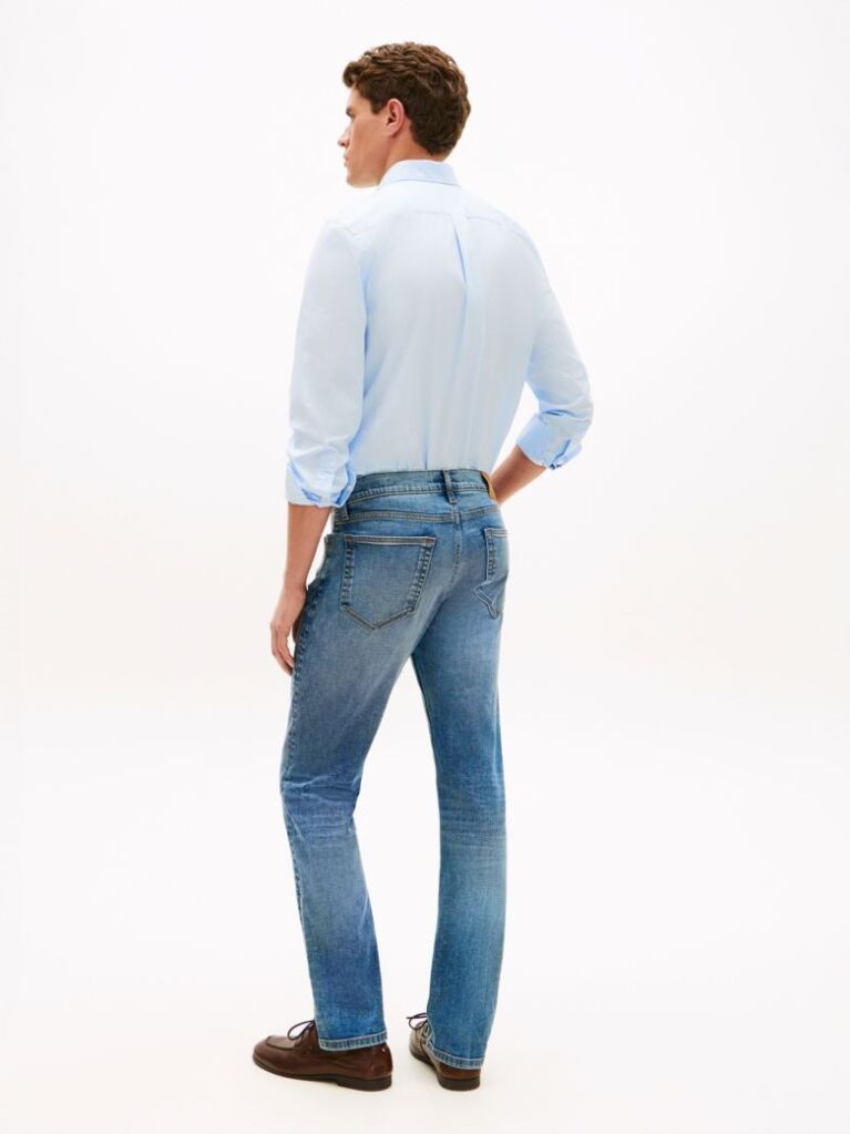 Blue Blugi Denton Cu Croiala Dreapta Si Picior Straight Decolorat  Barbati