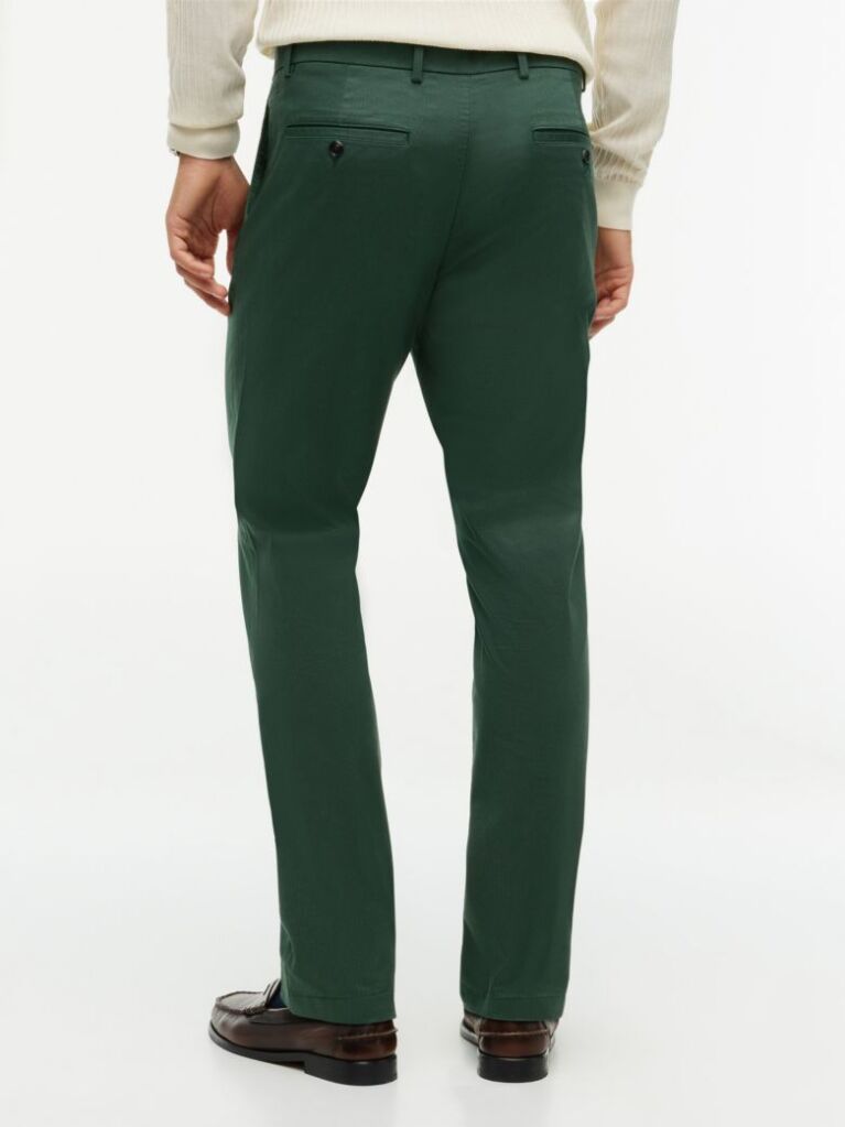 Green Bleecker Slim Printed Structured Chinos  Men