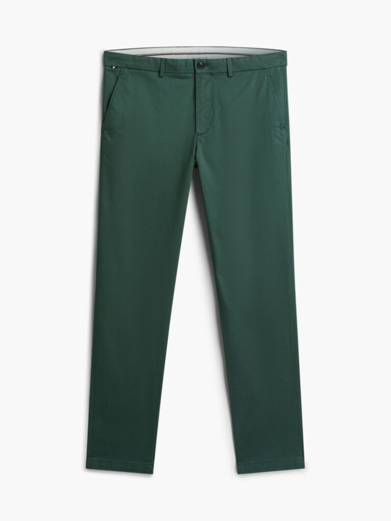 Green Bleecker Slim Printed Structured Chinos  Men