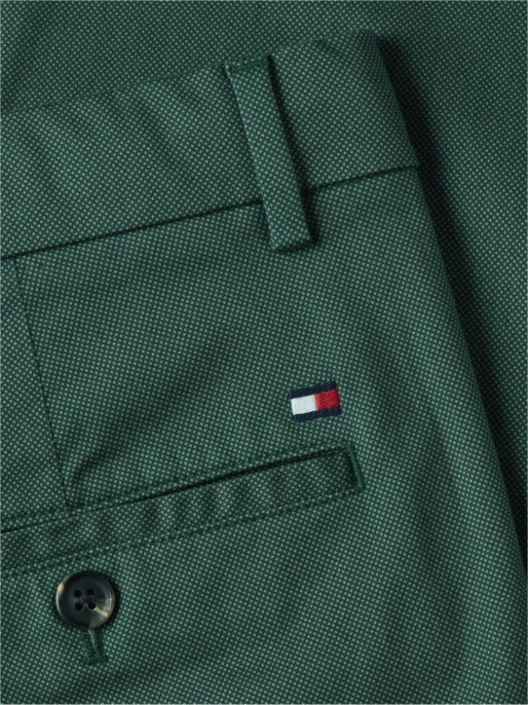 Green Bleecker Slim Printed Structured Chinos  Men