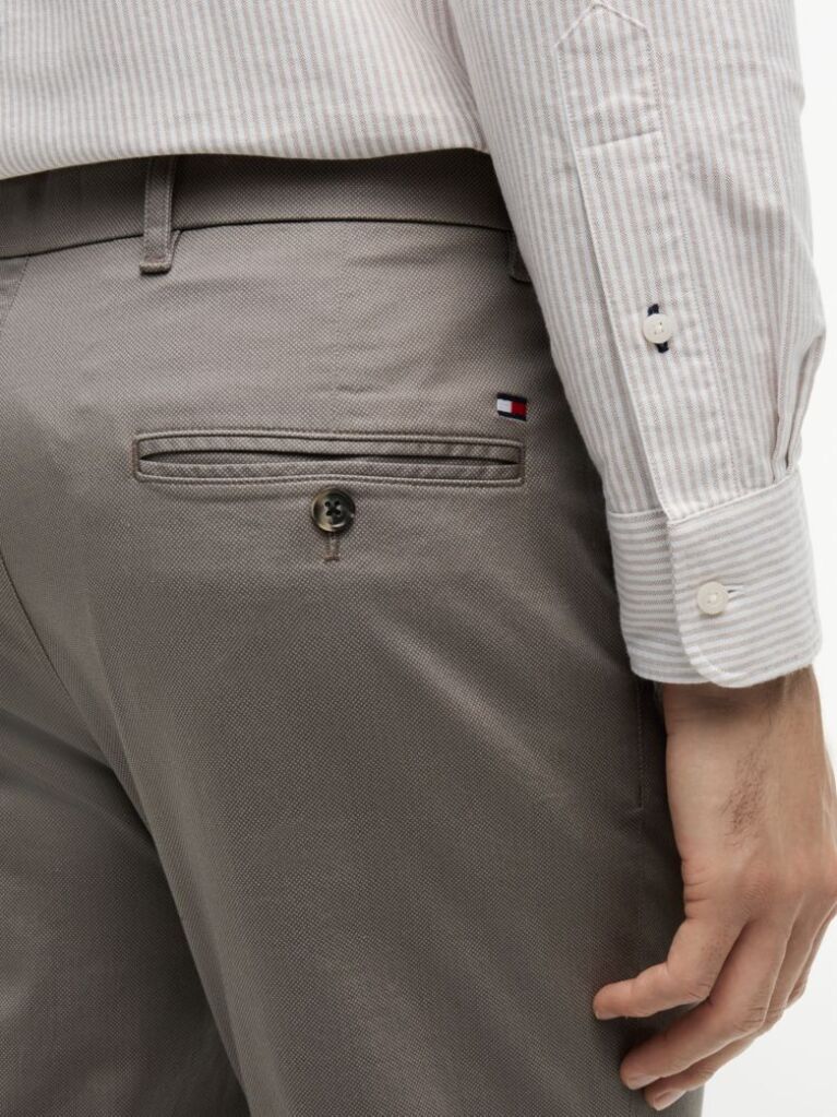 Gri Pantaloni Chino Cu Imprimeu Bleecker Slim  Barbati