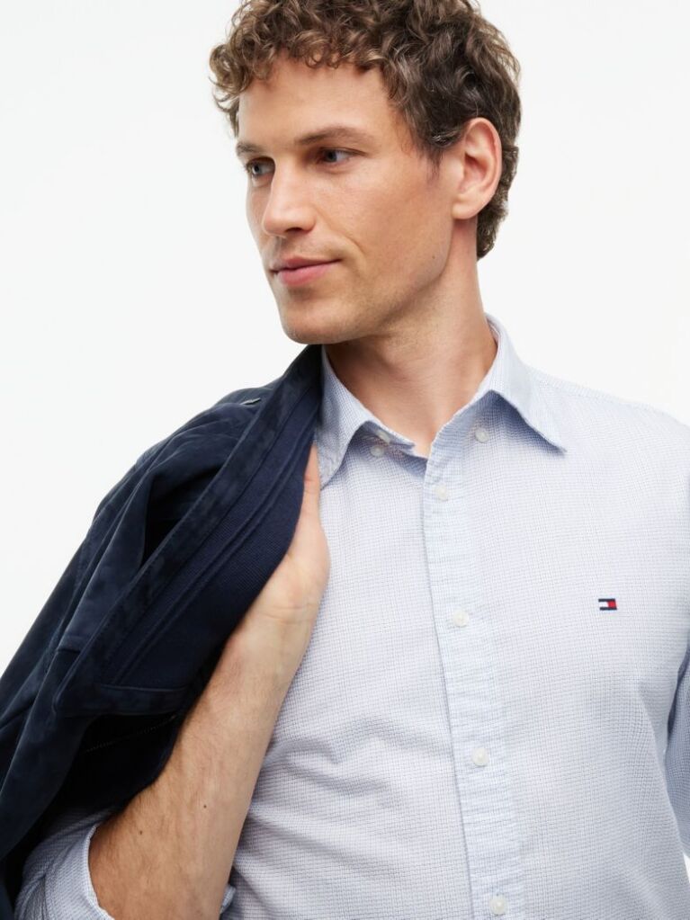 Blue Camasa Button-Down Dobby Cu Croiala Regular  Barbati
