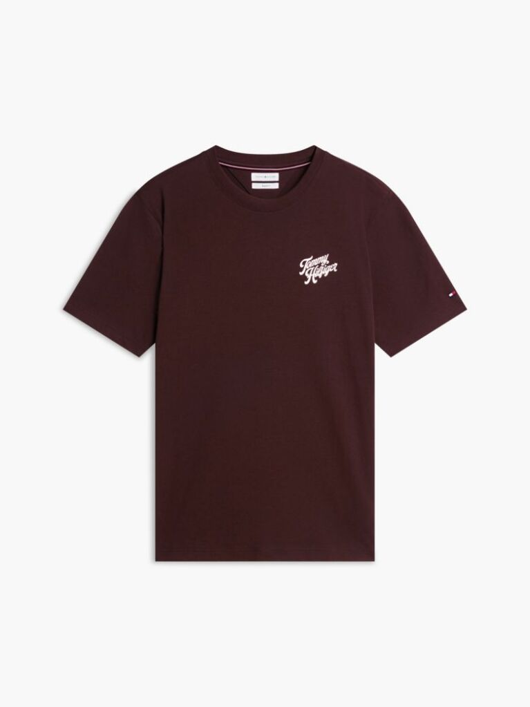 Maro T-Shirt Cu Imprimeu Pe Spate Si Guler Crew  Barbati