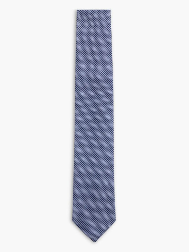 Blue Cravata New York Label Din Matase Pura Si Imprimeu Micro  Barbati