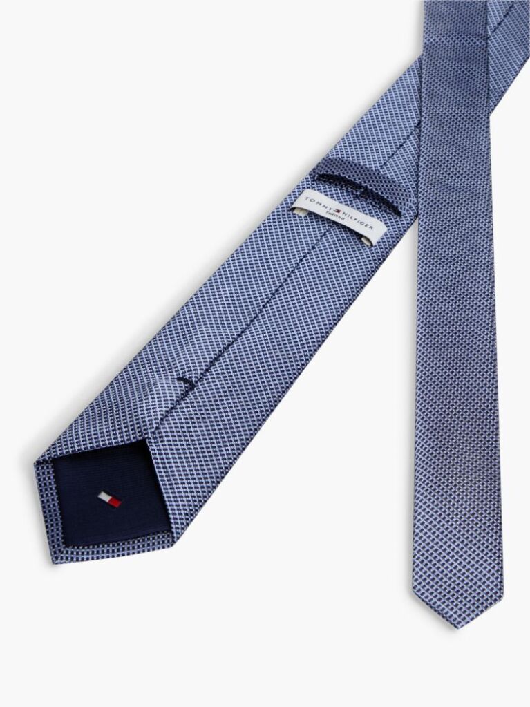 Blue Cravata New York Label Din Matase Pura Si Imprimeu Micro  Barbati