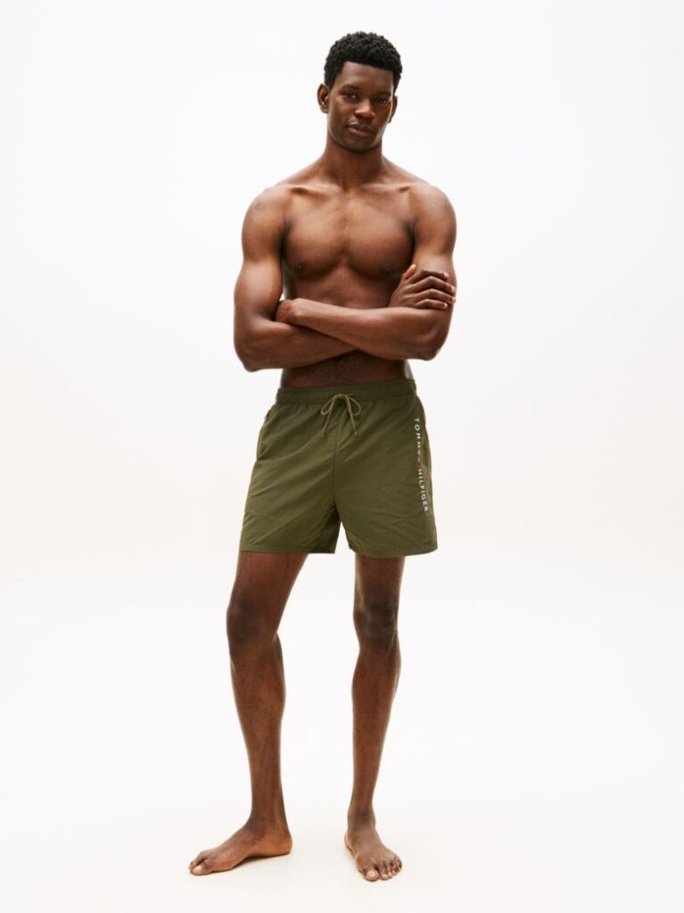 Verde Pantaloni Scurti De Plaja Cu Lungime Medie Cu Logo Original  Barbati